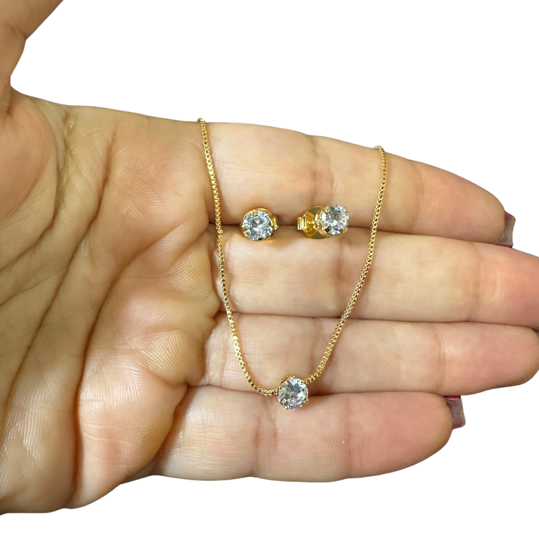Conjunto zircônia redonda P
