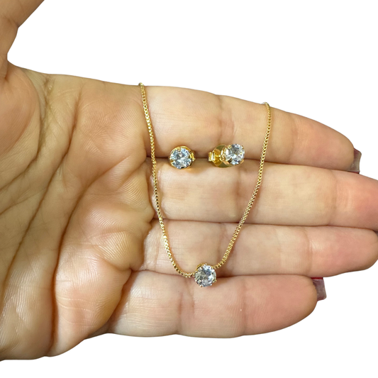 Conjunto zircônia redonda P