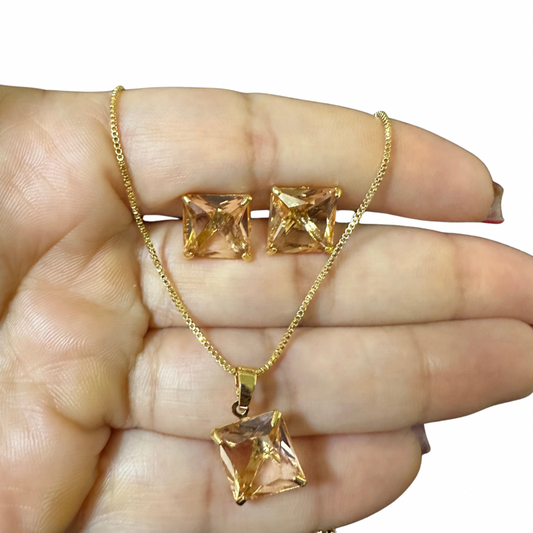 Conjunto Zircônia quadrada