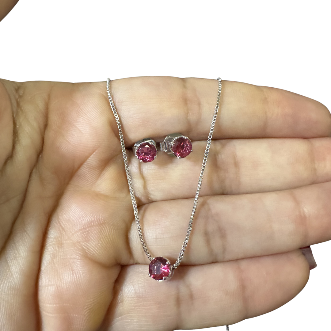 Conjunto zircônia redonda P