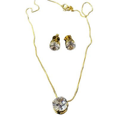 Conjunto zircônia redonda M