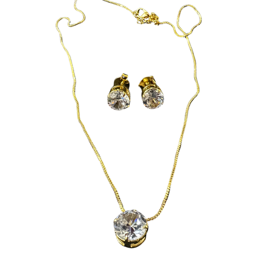 Conjunto zircônia redonda M