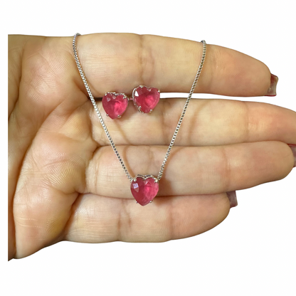 Conjunto zircônia coração