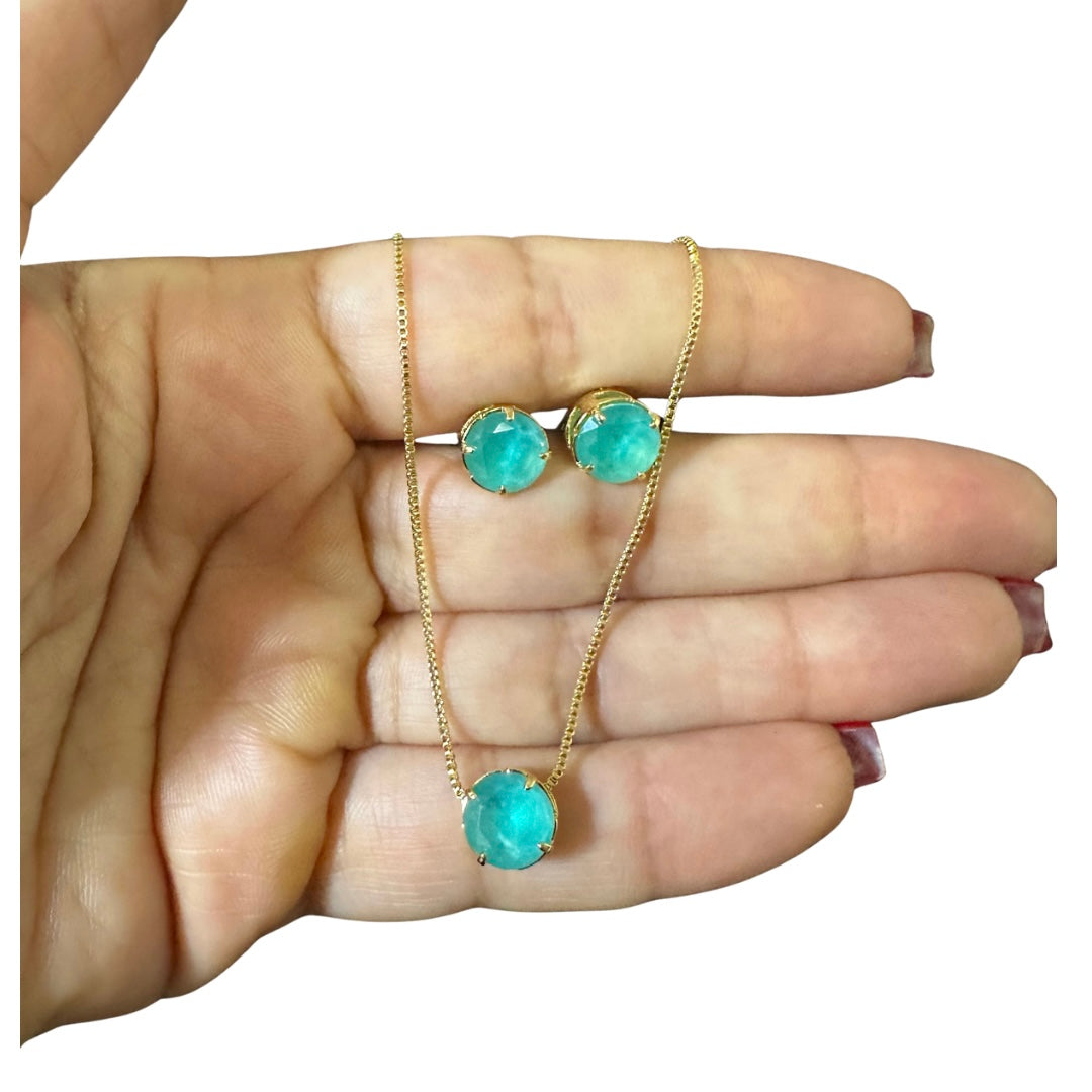 Conjunto zircônia redonda M