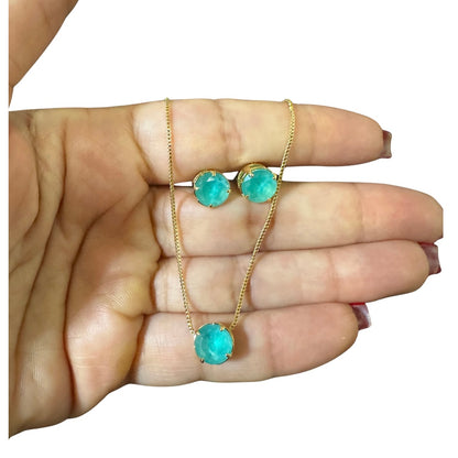 Conjunto zircônia redonda M