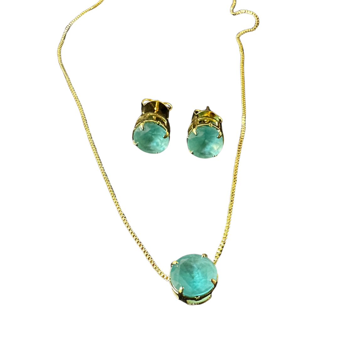 Conjunto zircônia redonda M