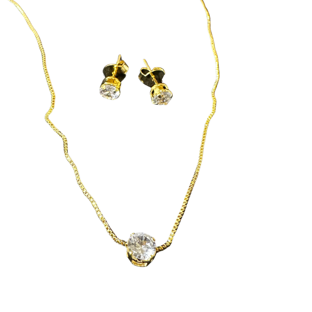 Conjunto zircônia redonda P