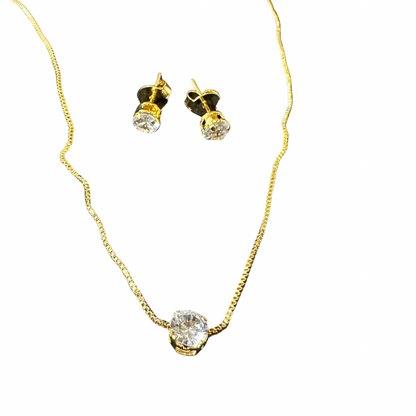 Conjunto zircônia redonda P