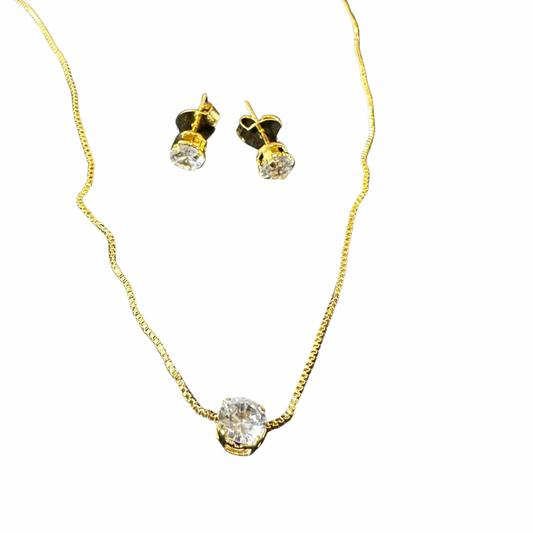 Conjunto zircônia redonda P