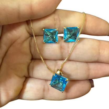 Conjunto zircônia quadrada