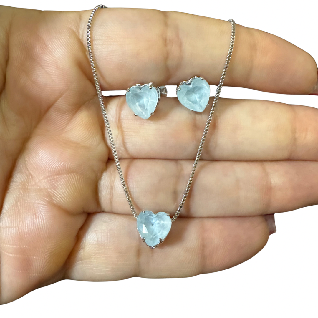 Conjunto zircônia coração