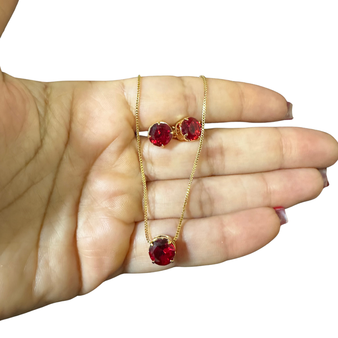 Conjunto zircônia redonda P