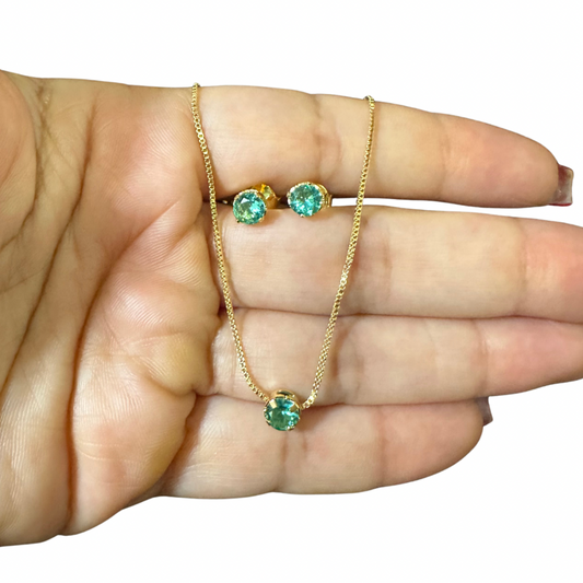 Conjunto zircônia redonda P